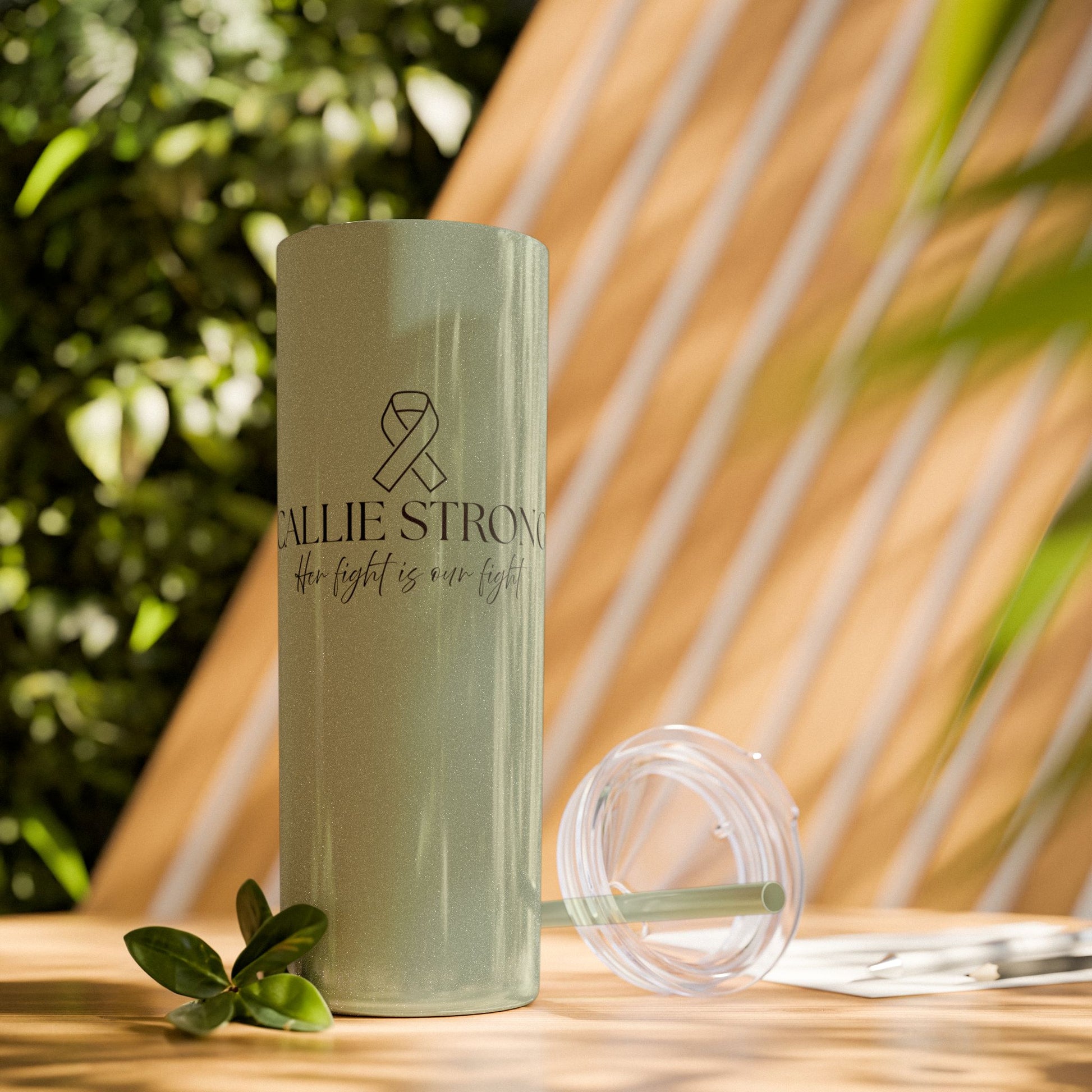 Callie Strong Skinny Tumbler • 20oz Insulated Stainless Steel Cup with Straw • Her Fight Is Our Fight Fundraiser Drinkware