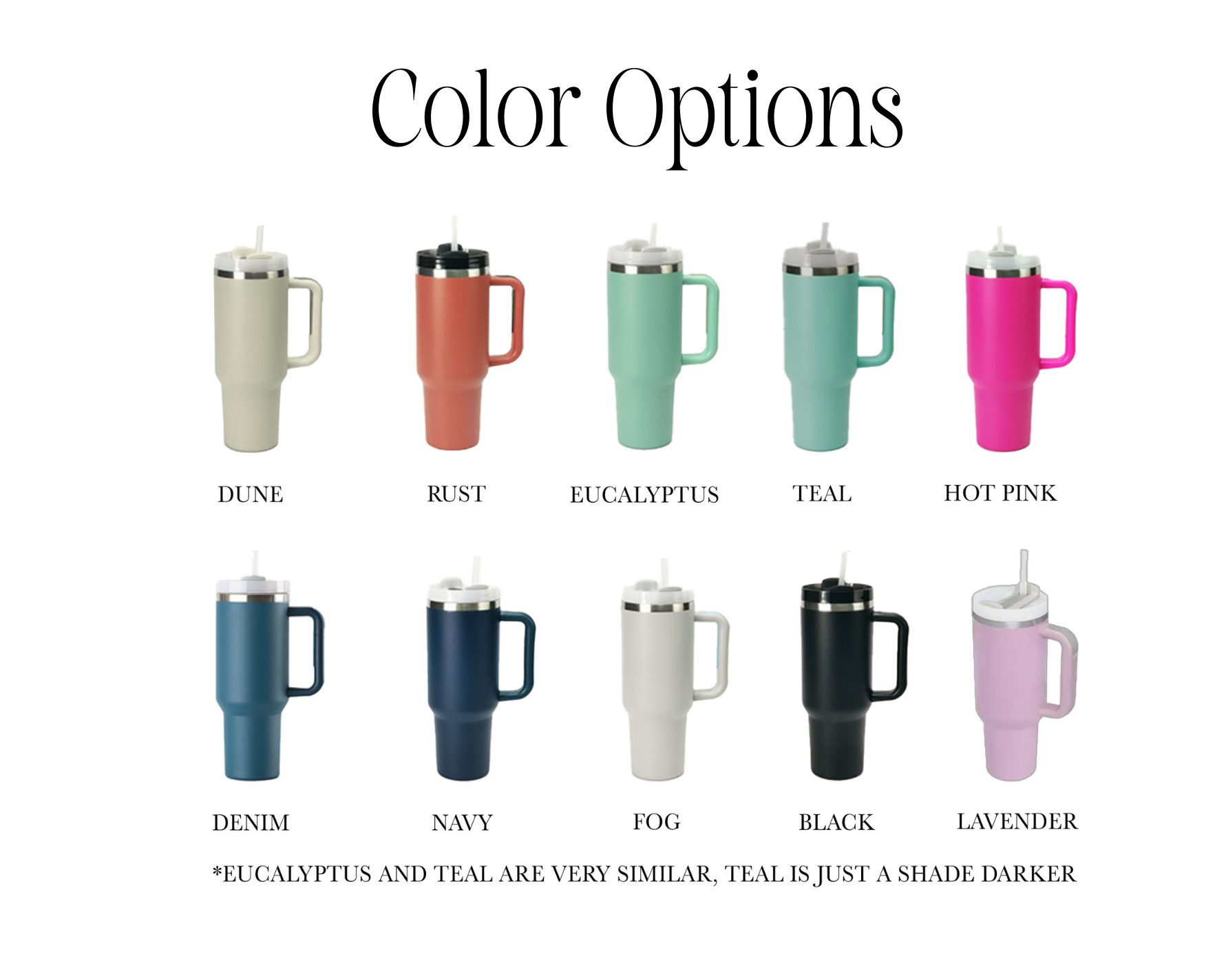40oz stainless steel engraved tumbler with Her Fight Is Our Fight design, fundraiser awareness mug with handle, lid, and straw supporting Callie.