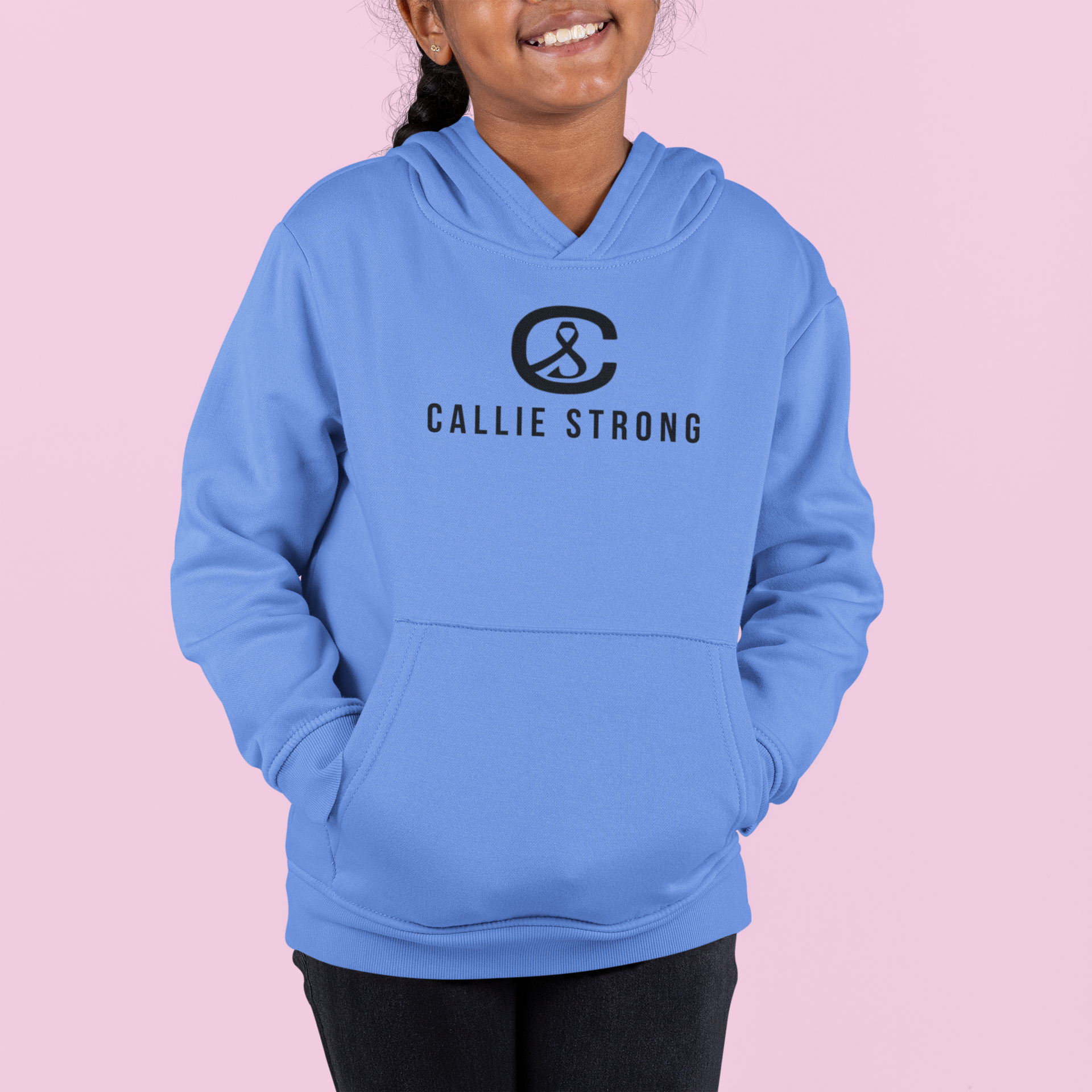 Unisex Gildan hoodie with Her Fight Is Our Fight design, fundraiser apparel to raise awareness for leukemia and support Callie’s family.